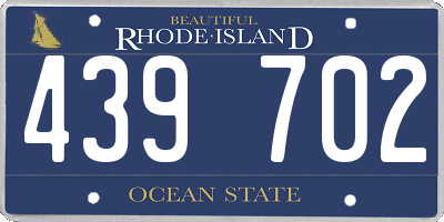 RI license plate 439702