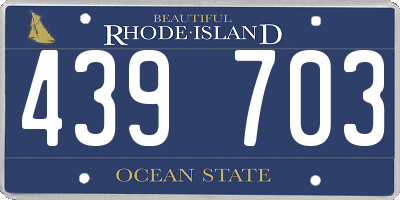 RI license plate 439703