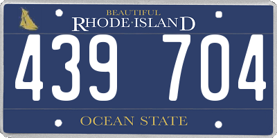 RI license plate 439704
