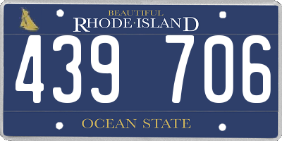 RI license plate 439706