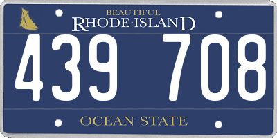 RI license plate 439708