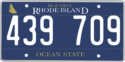 RI license plate 439709