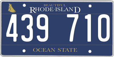 RI license plate 439710