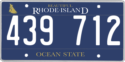 RI license plate 439712