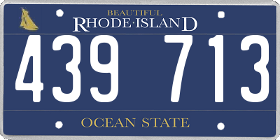 RI license plate 439713
