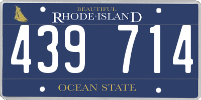 RI license plate 439714
