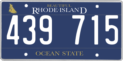 RI license plate 439715