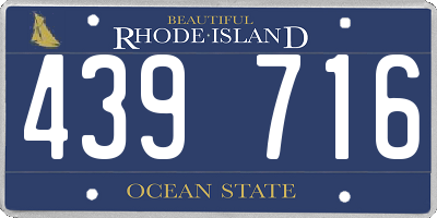 RI license plate 439716