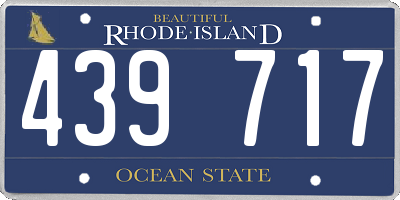 RI license plate 439717