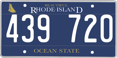 RI license plate 439720