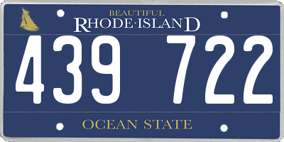 RI license plate 439722