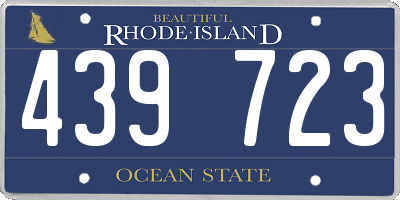 RI license plate 439723