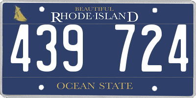RI license plate 439724
