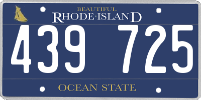 RI license plate 439725