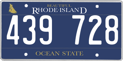 RI license plate 439728