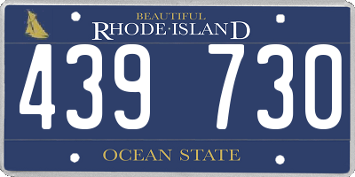 RI license plate 439730