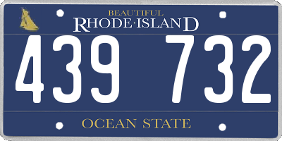 RI license plate 439732