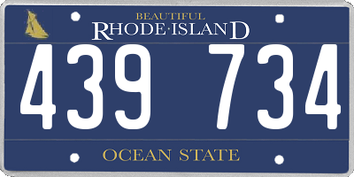 RI license plate 439734