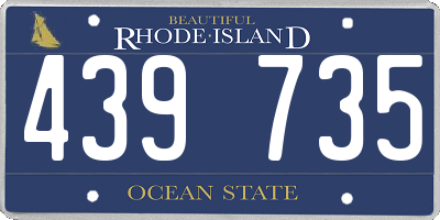 RI license plate 439735