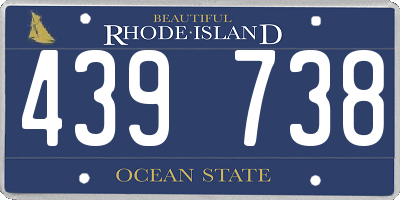 RI license plate 439738