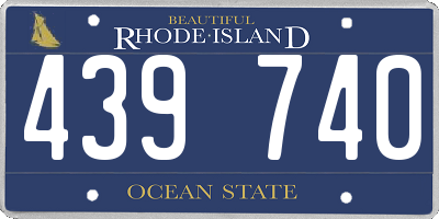 RI license plate 439740