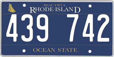RI license plate 439742