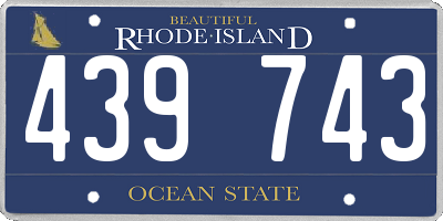 RI license plate 439743