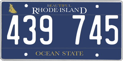 RI license plate 439745