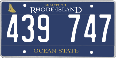 RI license plate 439747