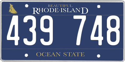 RI license plate 439748