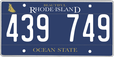 RI license plate 439749
