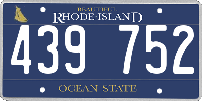 RI license plate 439752