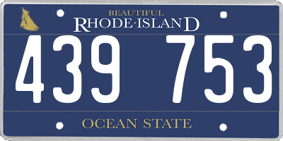 RI license plate 439753