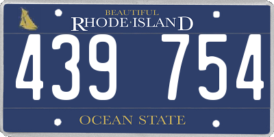 RI license plate 439754