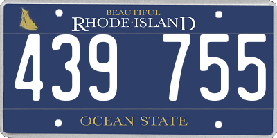 RI license plate 439755