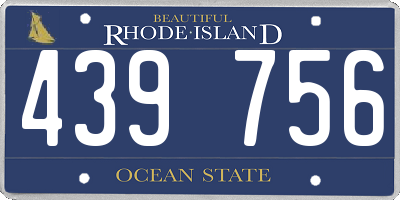 RI license plate 439756