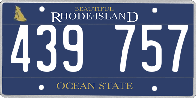 RI license plate 439757