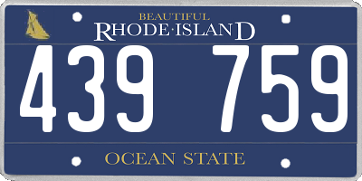 RI license plate 439759