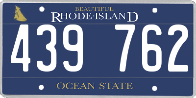 RI license plate 439762