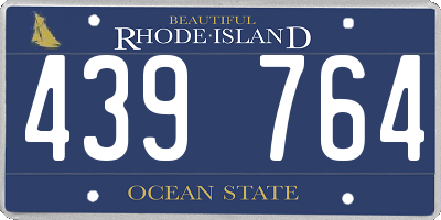 RI license plate 439764