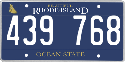 RI license plate 439768
