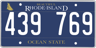RI license plate 439769