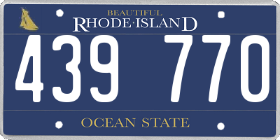 RI license plate 439770
