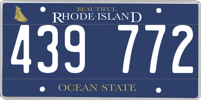 RI license plate 439772