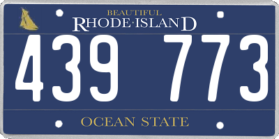 RI license plate 439773