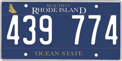 RI license plate 439774