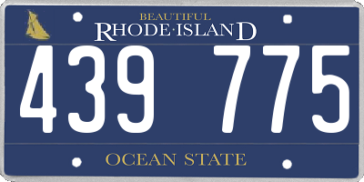 RI license plate 439775