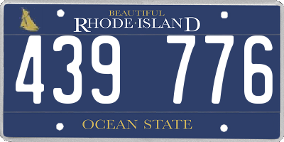 RI license plate 439776