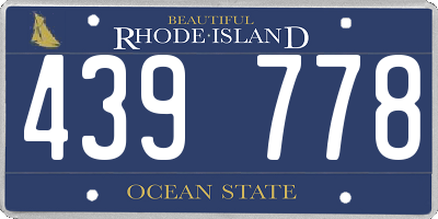 RI license plate 439778