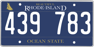 RI license plate 439783